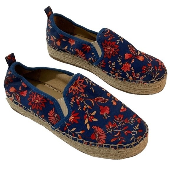 Sam Edelman‎ Carrin Blue Floral Slip-On Espadrilles Size 7.5 - Picture 3 of 12